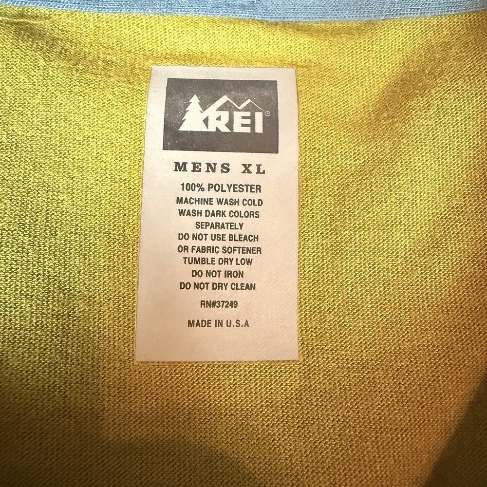 REI T-Shirt Mens X-Large Green Sahara‎ Hiking Outdoor Crew Neck Wicking SS Logo - Picture 6 of 7
